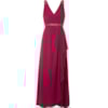 VESTIDO DE FESTA CINTO BORDADO RED CARPET - FÚCSIA
