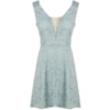 VESTIDO DE FESTA DOLPS CURTO RENDA COSTAS PÉROLA - AZUL CLARO