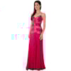 VESTIDO DE FESTA EM SEDA CORPO RENDA ANDALUZIA - PINK