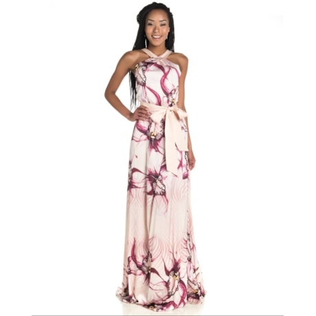 VESTIDO DE FESTA LONGO ALPHORRIA ALÇA COSTAS - ROSÊ VESTIDO DE FESTA LONGO ALPHORRIA ALÇA COSTAS - ROSÊ