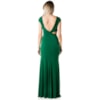 VESTIDO DE FESTA LONGO ALPHORRIA  DECOTE V ASSIMÉTRICO BORDADO - VERDE ESMERALDA
