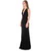 VESTIDO DE FESTA LONGO EM CREPE DE MALHA E TULE BORDADO - PRETO