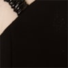 VESTIDO DE FESTA LONGO EM CREPE DE MALHA E TULE BORDADO - PRETO