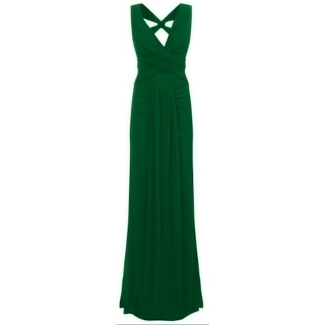 VESTIDO DE FESTA LONGO JERSEY ALPHORRIA DRAPEADO ALÇAS CRUZADAS - ESMERALDA VESTIDO DE FESTA LONGO JERSEY ALPHORRIA DRAPEADO ALÇAS CRUZADAS - ESMERALDA