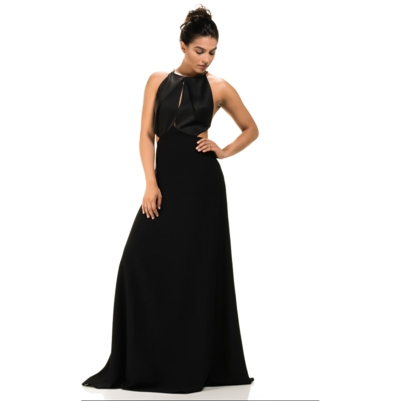 VESTIDO DE FESTA LONGO RECORTES ALPHORRIA - PRETO VESTIDO DE FESTA LONGO RECORTES ALPHORRIA - PRETO