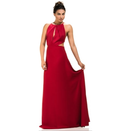 VESTIDO DE FESTA LONGO RECORTES ALPHORRIA - VERMELHO VESTIDO DE FESTA LONGO RECORTES ALPHORRIA - VERMELHO