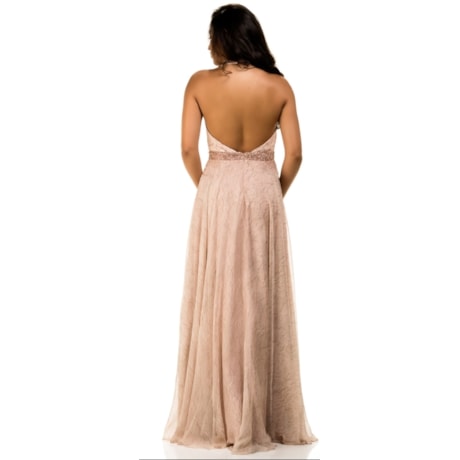 VESTIDO DE FESTA LONGO RENDA ALPHORRIA - NUDE VESTIDO DE FESTA LONGO RENDA ALPHORRIA - NUDE