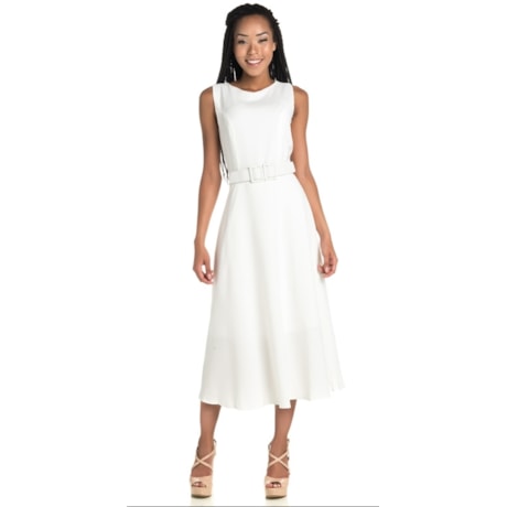 VESTIDO DE FESTA  MIDI ALPHORRIA GODÊ - OFF WHITE VESTIDO DE FESTA  MIDI ALPHORRIA GODÊ - OFF WHITE