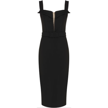 VESTIDO DE FESTA MIDI ALPHORRIA ZÍPER COSTAS - PRETO