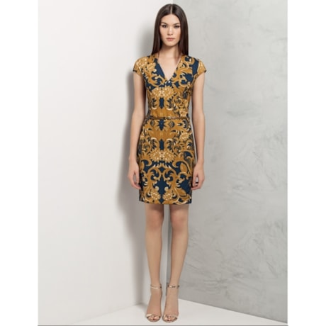 VESTIDO DEC.V ESTAMP. - MARROM