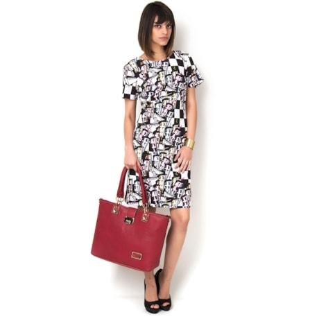 VESTIDO EM CETIM EDITH - P&B