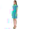 VESTIDO EM MALHA SAIA FRANZIDA ZÍPER COSTAS - AZUL