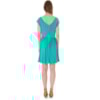 VESTIDO EM MALHA SAIA FRANZIDA ZÍPER COSTAS - AZUL