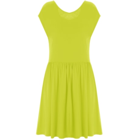 VESTIDO EM MALHA SAIA FRANZIDA ZÍPER COSTAS - LIMA