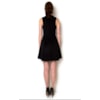 VESTIDO EM NEOPRENE PLUS COM APLICAÇÃO DE GUIPURE NA CINTURA - PRETO