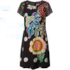 VESTIDO ESTAMPA BOLAS E FLORES CAPITOLLIUM MANGA CURTA DE RENDA - PRETO VESTIDO ESTAMPA BOLAS E FLORES CAPITOLLIUM MANGA CURTA DE RENDA - PRETO
