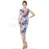 VESTIDO ESTAMPADO CHOLET DECOTE - AZUL