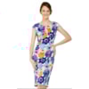 VESTIDO ESTAMPADO CHOLET DECOTE - AZUL