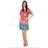 VESTIDO ESTAMPADO EVASÊ M/C - LARANJA