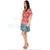 VESTIDO ESTAMPADO EVASÊ M/C - LARANJA