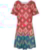VESTIDO ESTAMPADO EVASÊ M/C - LARANJA