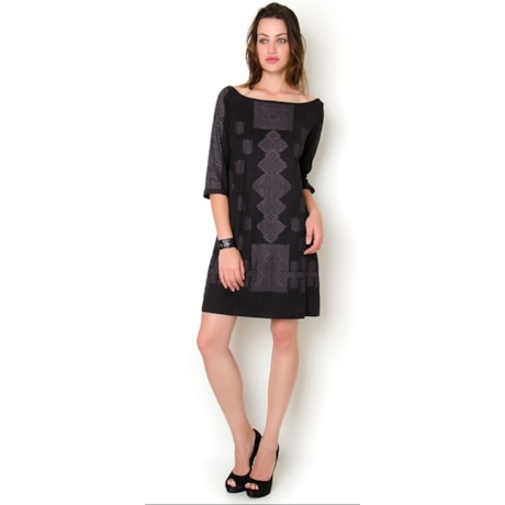 VESTIDO ÉTNICO DALIA - PRETO