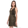 VESTIDO FESTA CANTÃO LUREX CURTO DECOTE V FRENTE E COSTAS  FECHAMENTO ZÍPER - DOURADO