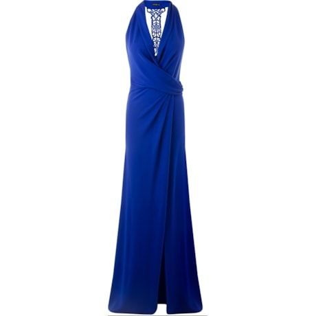 VESTIDO FESTA CREPE ALÇA RECORTE LASER HEIDI - AZUL ROYAL VESTIDO FESTA CREPE ALÇA RECORTE LASER HEIDI - AZUL ROYAL