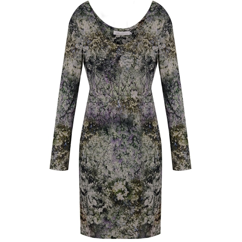 VESTIDO FLORAL COM DRAPEADO NO QUADRIL - VERDE
