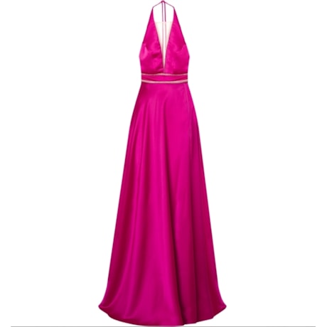 VESTIDO FRENTE ÚNICA CETIM TIRAS - PINK VESTIDO FRENTE ÚNICA CETIM TIRAS - PINK