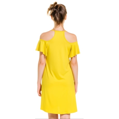 VESTIDO IBIZA CAPITOLLIUM EXCLUSIVE DECOTE V MANGA CIGANINHA - AMARELO