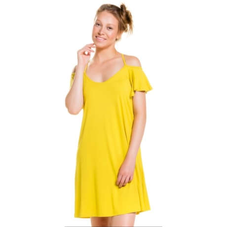 VESTIDO IBIZA CAPITOLLIUM EXCLUSIVE DECOTE V MANGA CIGANINHA - AMARELO