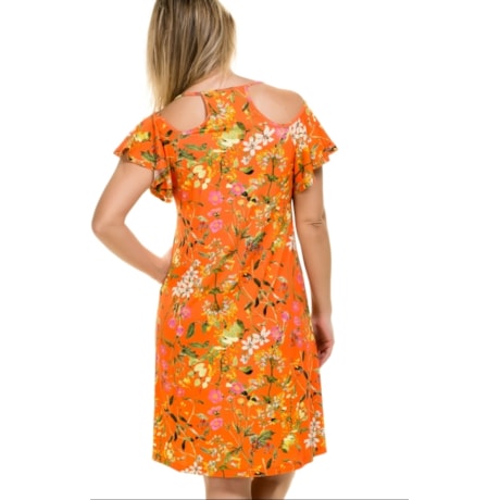VESTIDO IBIZA ESTAMPADO CAPITOLLIUM EXCLUSIVE - LARANJA