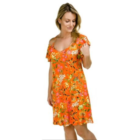 VESTIDO IBIZA ESTAMPADO CAPITOLLIUM EXCLUSIVE - LARANJA