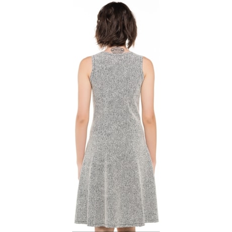 VESTIDO JACQUARDT CAPITOLLIUM SEM MANGA - P&B