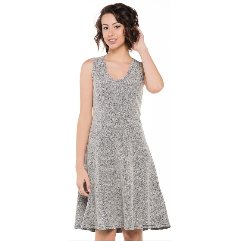 VESTIDO JACQUARDT CAPITOLLIUM SEM MANGA - P&B