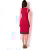 VESTIDO JERSEY DRAPEADO RECORTES TULE - PINK