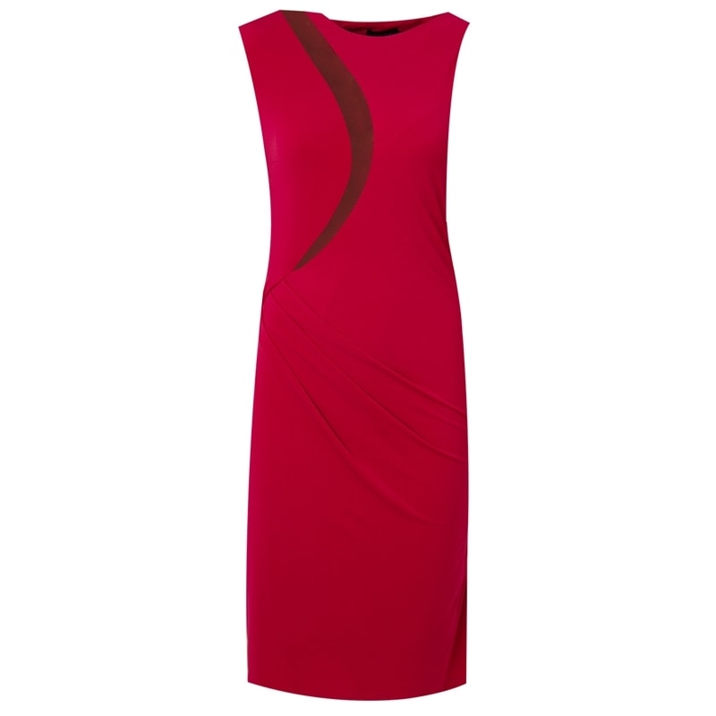 VESTIDO JERSEY DRAPEADO RECORTES TULE - PINK
