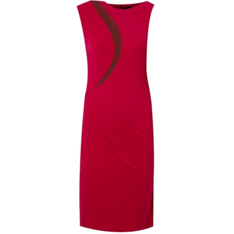 VESTIDO JERSEY DRAPEADO RECORTES TULE - PINK VESTIDO JERSEY DRAPEADO RECORTES TULE - PINK