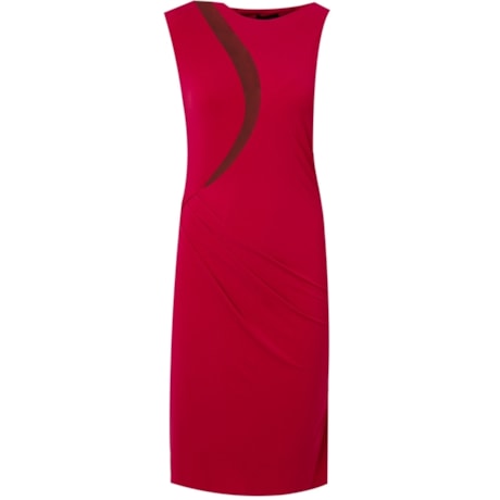 VESTIDO JERSEY DRAPEADO RECORTES TULE - PINK