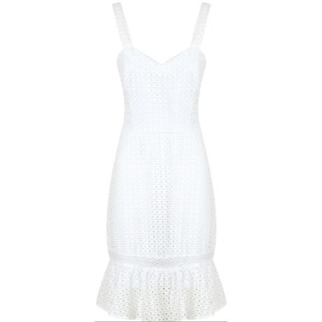 VESTIDO LAISE COM ALÇA E BABADO - BRANCO