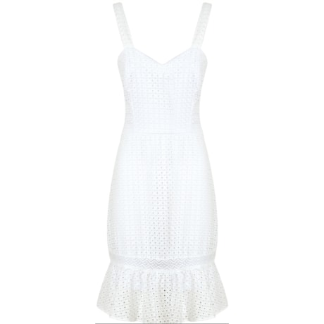 VESTIDO LAISE COM ALÇA E BABADO - BRANCO