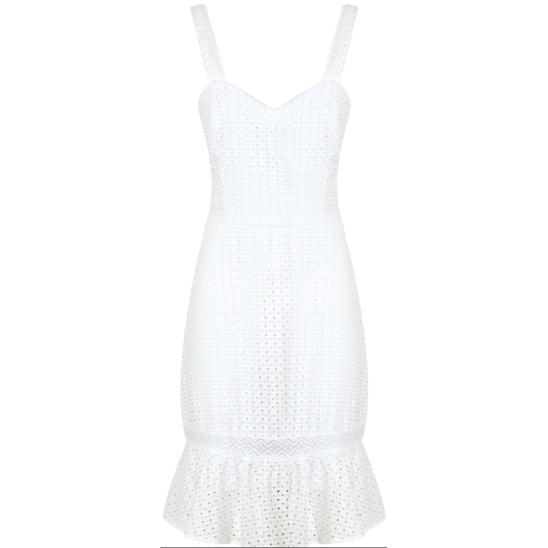 VESTIDO LAISE COM ALÇA E BABADO - BRANCO