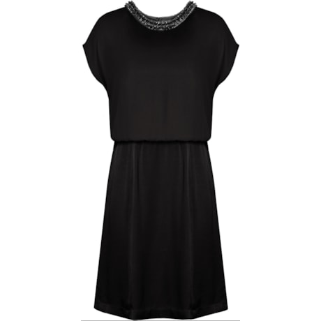 VESTIDO LGTE CETIM BLUSÊ - PRETO