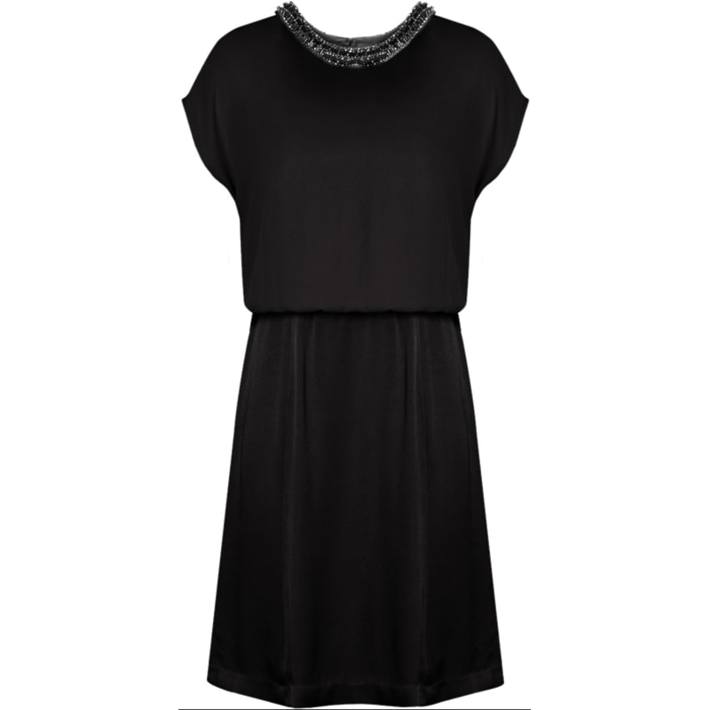 VESTIDO LGTE CETIM BLUSÊ - PRETO