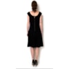 VESTIDO LGTE CREPE SAIA GODÊ RECORTES - PRETO