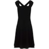 VESTIDO LGTE CREPE SAIA GODÊ RECORTES - PRETO