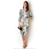 VESTIDO LGTE JERSEY COM SHIFFON COM SHIFFON BORBOLETA MANGAS 3/4 - CINZA