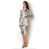 VESTIDO LGTE JERSEY COM SHIFFON COM SHIFFON BORBOLETA MANGAS 3/4 - CINZA