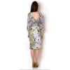 VESTIDO LGTE JERSEY COM SHIFFON COM SHIFFON BORBOLETA MANGAS 3/4 - CINZA